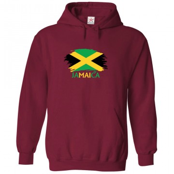 Jamaica With Flag Classic Unisex Kids and Adults Pullover Hoodie Jamaica With Flag Classic Unisex Kids and Adults Pullover Hoodie
